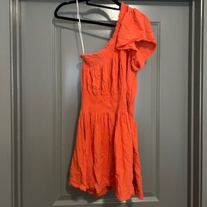 Free People One Shoulder Orange Dress size M